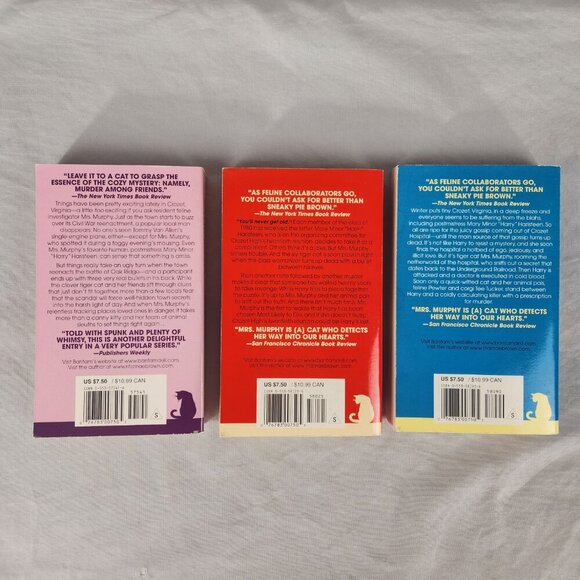 LOT OF 3 Rita Mae Brown and Sneaky Pie Brown Paperback Mystery Series Books 7-9 - Picture 3 of 3